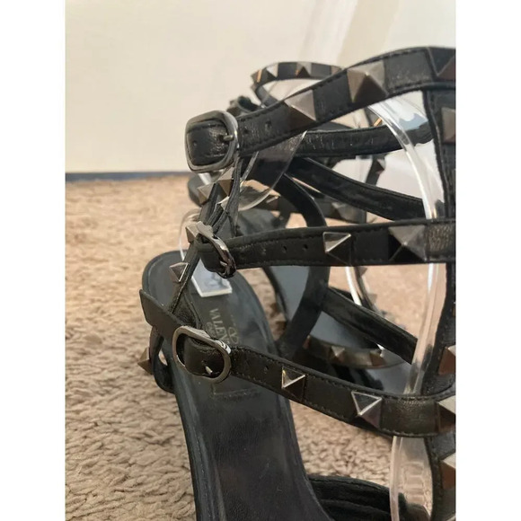 Valentino Garavani noir patent rockstud caged heels pumps - Picture 6 of 16